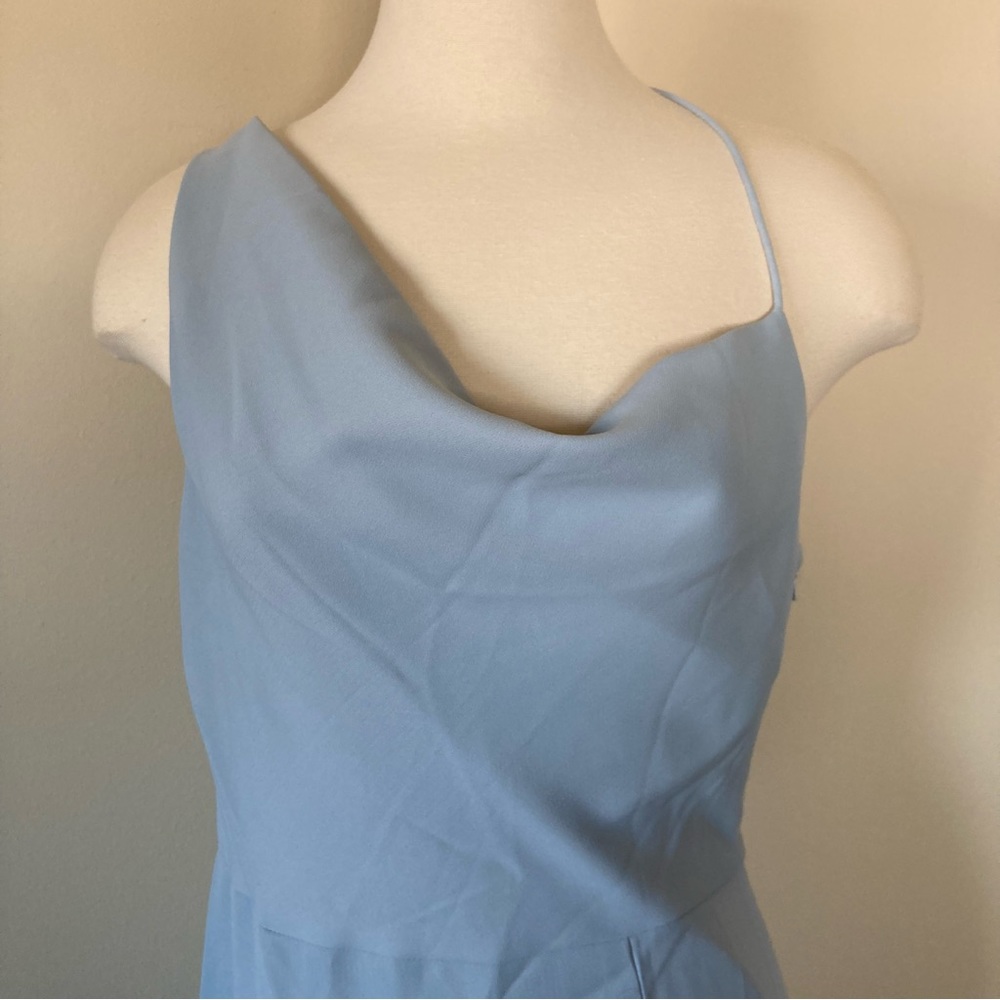 After Six NWT One Shoulder Draped Cowl Maxi Dress In Mist Size 10 - Picture 7 of 8